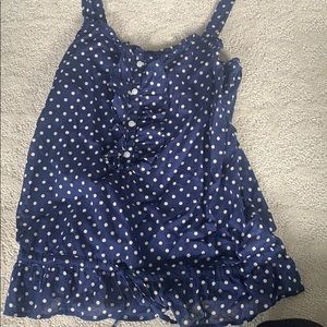 Blue polka dot tank top